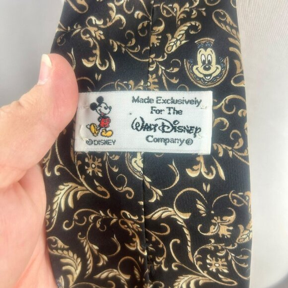 Disney Mickey Mouse Neck Ties Black Red Bundle of 2 Paisley Floral Hidden Mickey - Picture 5 of 10
